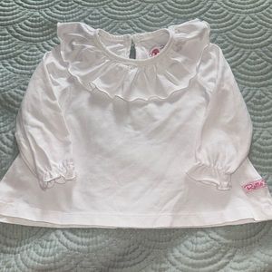 Rufflebutts white top, size 12-18m